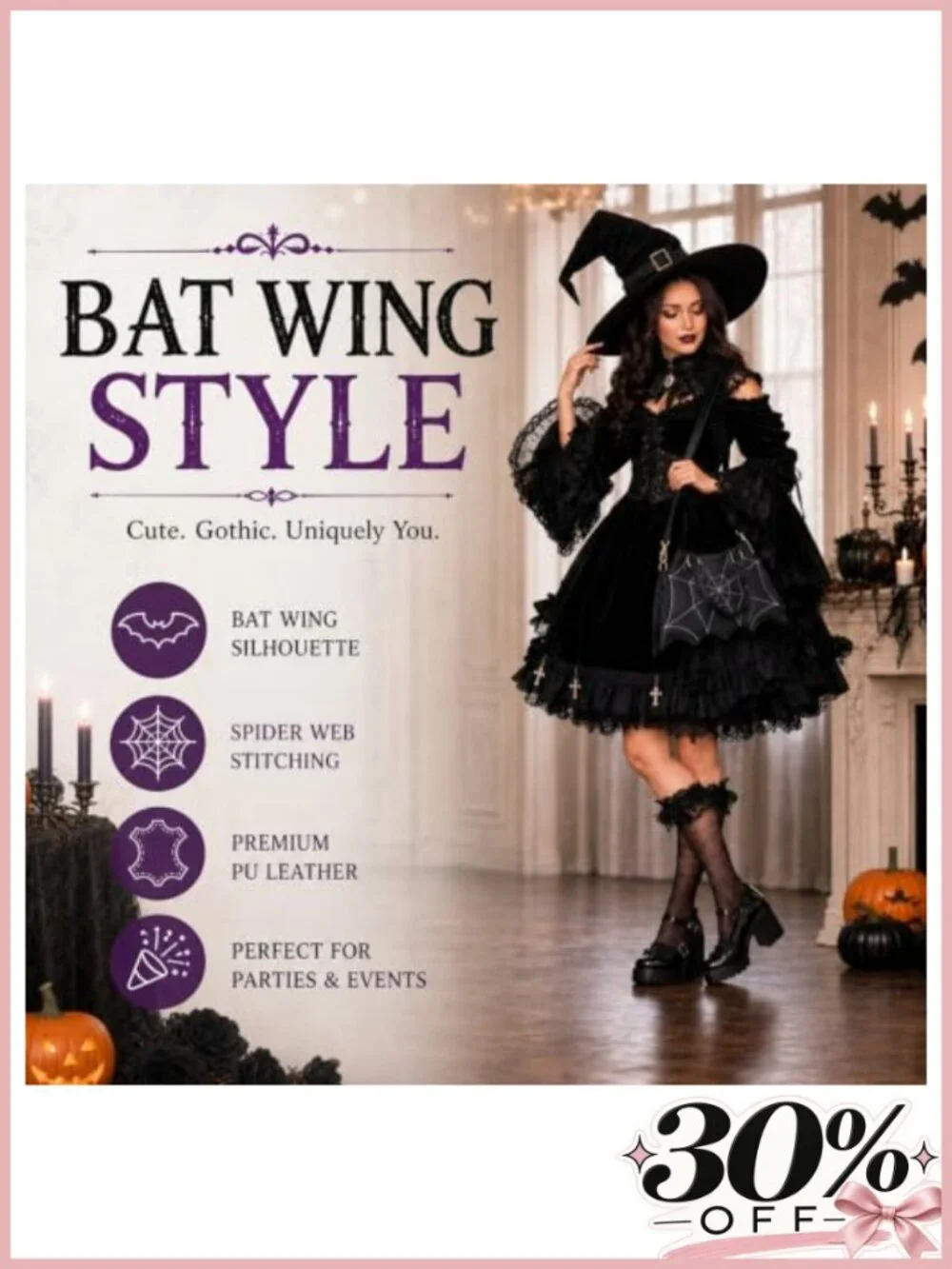 Halloween Purse Set 2 Pack Women's Gift PU Leather Bat Backpack Crossbody